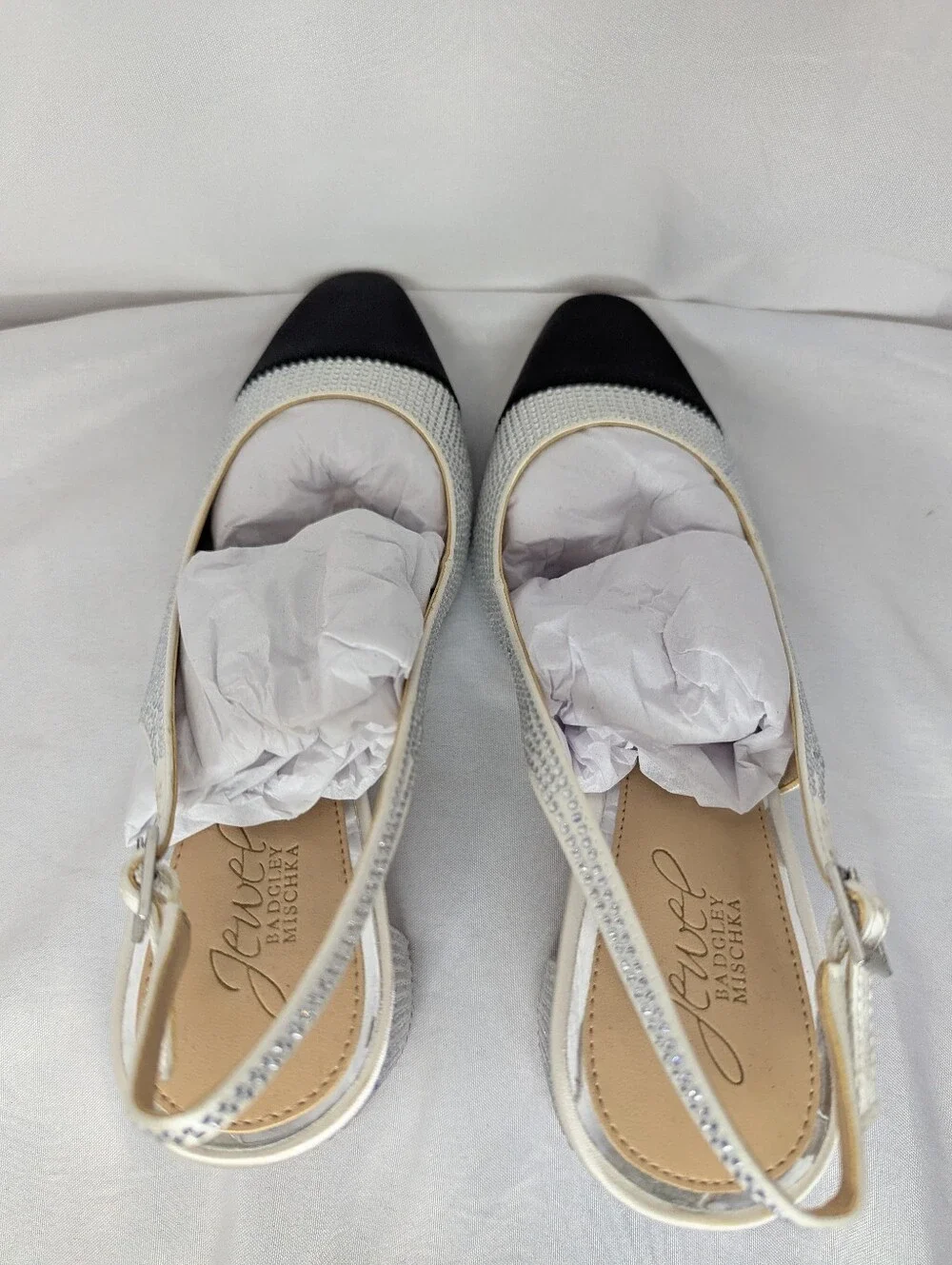 NWOB Jewel Badgley Mischka Women's Tatumn Embellished Slingback Pumps Size 9